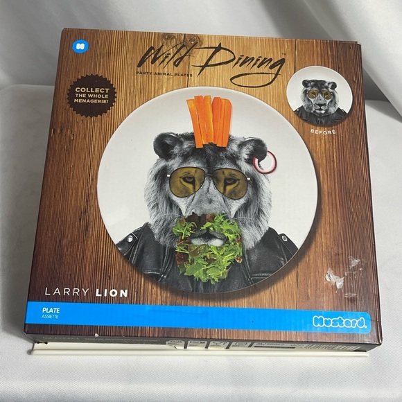 Wild Dining Larry Lion Plate NIB Unique Gift Fun Dining Kitchen Humor Collection - Picture 1 of 13